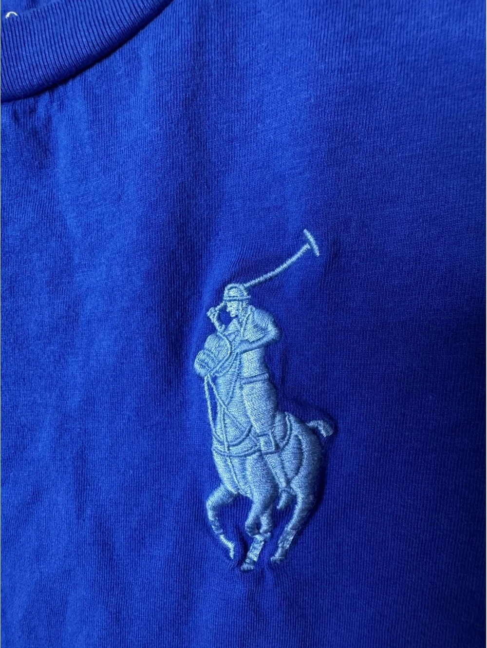 Ralph Lauren Shirt Boys 5 Blue Big Pony Logo Tee 3 Arm Patch